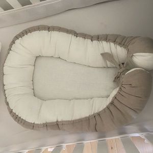 Linen Baby Nest white and natural
